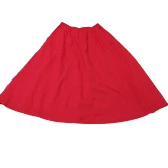Vintage 60s Skirt Country Suburbans Red High Waist Rustic Khaki Full Size 8 NWT - Picture 1 of 8